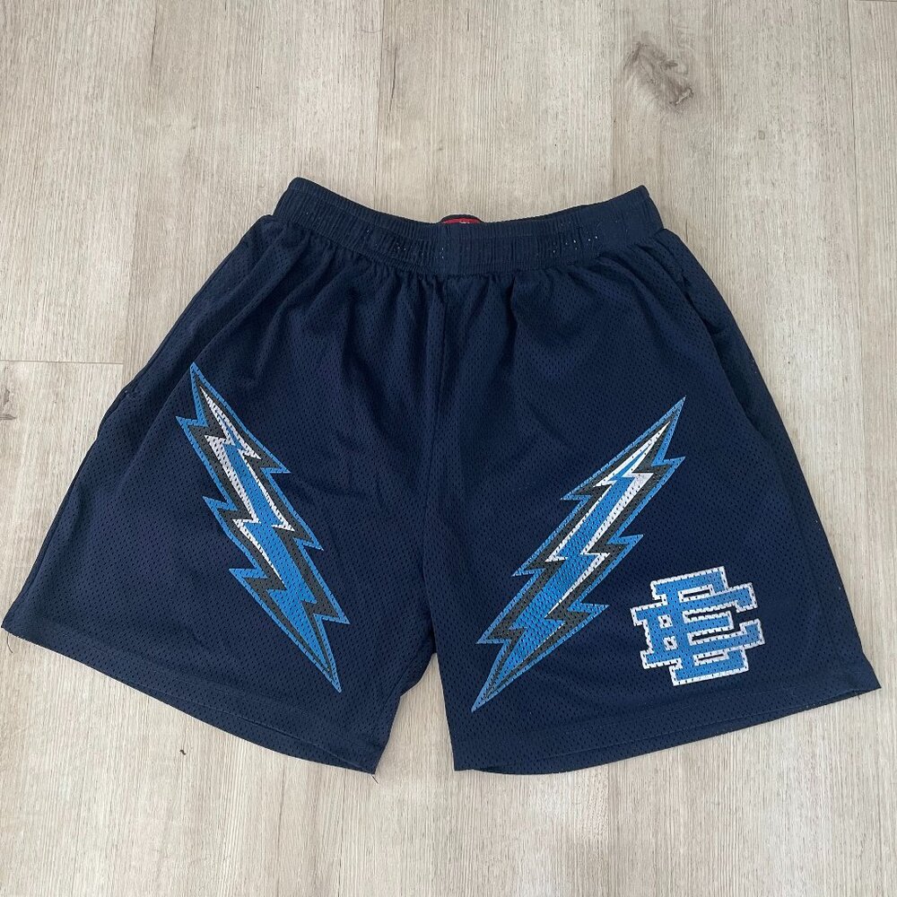 Eric Emanuel EE Lightning Bolt Mesh Shorts – Navy Blue
